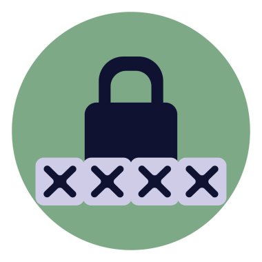 Parola, illüstrasyon, beyaz arkaplan üzerindeki vektör ile kilitle.