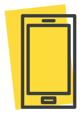 Büyük cep telefonu, illüstrasyon, beyaz arkaplan üzerindeki vektör.