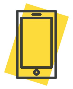 Beyaz arkaplandaki yeni cep telefonu, illüstrasyon, vektör.