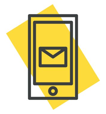 Alınan mesaj, illüstrasyon, beyaz arkaplan üzerindeki vektör.