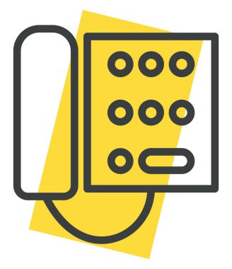 Kablolu telefon, illüstrasyon, beyaz arkaplan üzerindeki vektör.