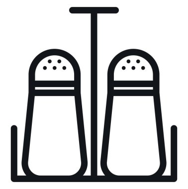 Beyaz arkaplanda tuz ve biber, illüstrasyon, vektör.