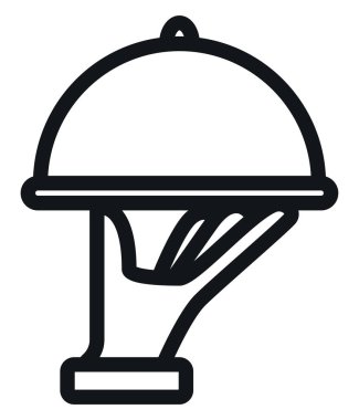 Restoran garsonluk hizmeti, illüstrasyon, beyaz arka planda vektör.