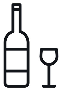 Restoran şarabı, illüstrasyon, beyaz arka planda vektör..