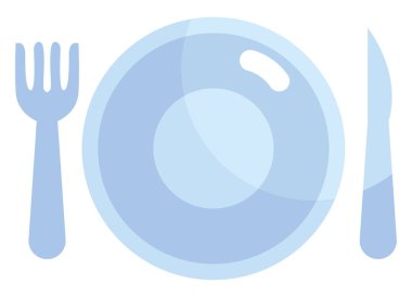 Yemek takımı, illüstrasyon, beyaz arkaplandaki vektör.