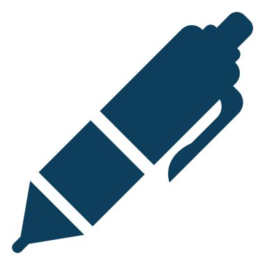 Mavi kalem, illüstrasyon, beyaz arkaplandaki vektör.