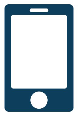 Mavi telefon, illüstrasyon, beyaz arkaplanda vektör.