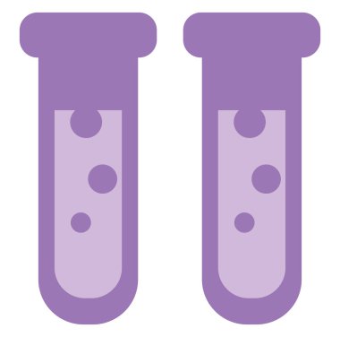 İki mor test tüpü, illüstrasyon, beyaz arka planda vektör..