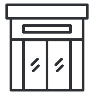 Modern dükkan, illüstrasyon, beyaz arkaplan üzerindeki vektör.