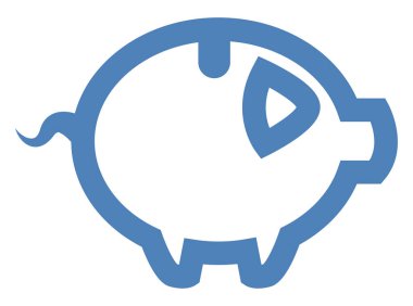 Domuz kumbarası, illüstrasyon, beyaz arkaplan üzerindeki vektör.