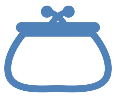 Mavi cüzdan, illüstrasyon, beyaz arkaplandaki vektör.