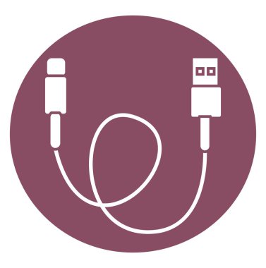 Telefon kablosu, illüstrasyon, beyaz arkaplan üzerindeki vektör.