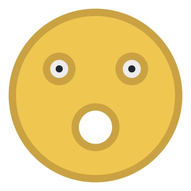 Şaşırmış gülen yüz, illüstrasyon, beyaz arka planda vektör..