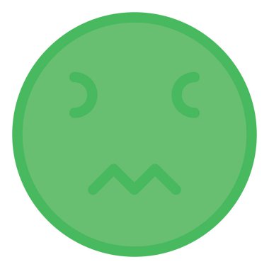 Yeşil kusmuk gülen surat, illüstrasyon, beyaz arkaplanda vektör.