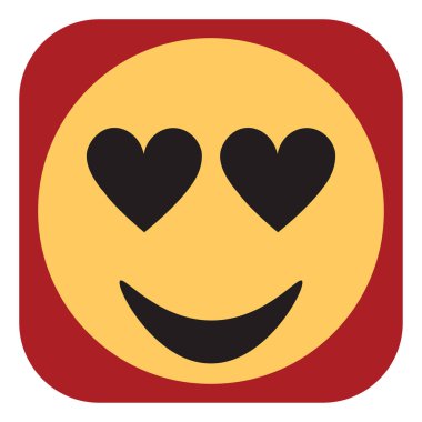 Emoji aşık, illüstrasyon, beyaz arka planda vektör.