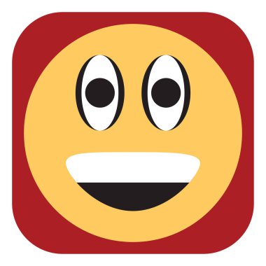 Parlak gülüşlü, resimli, beyaz arkaplanda vektör.