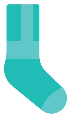 Basit parlak mavi çorap, illüstrasyon, beyaz arkaplanda vektör.