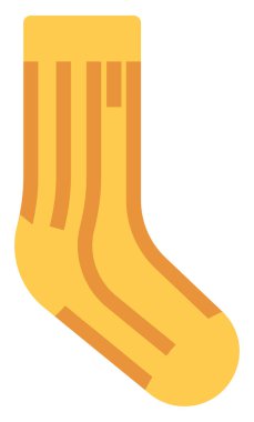 Turuncu çizgili sarı çoraplar, illüstrasyon, beyaz arkaplanda vektör..