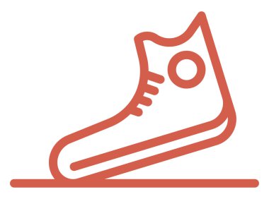 Kırmızı spor ayakkabılar, illüstrasyon, beyaz arkaplanda vektör.