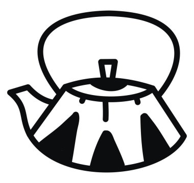 Kabzalı çaydanlık, illüstrasyon, beyaz arkaplanda vektör.