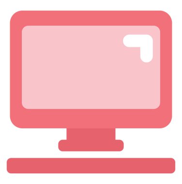 Kırmızı bilgisayar, illüstrasyon, beyaz arkaplan üzerindeki vektör.