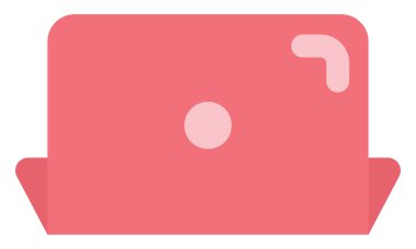 Kırmızı dizüstü bilgisayar, illüstrasyon, beyaz arkaplan üzerindeki vektör.