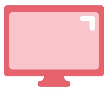 Kırmızı TV, illüstrasyon, beyaz arkaplandaki vektör.