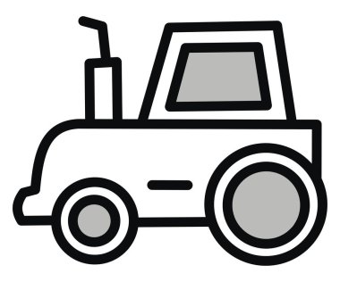 Beyaz arkaplandaki yeni traktör, illüstrasyon, vektör.