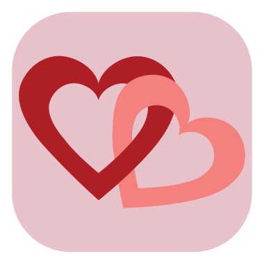 İki kırmızı kalp, illüstrasyon, beyaz arka planda vektör..