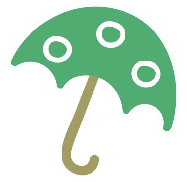 Yeşil güneş şemsiyesi, illüstrasyon, beyaz arkaplanda vektör.