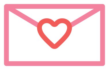 Aşk mektubu, illüstrasyon, beyaz arkaplandaki vektör.