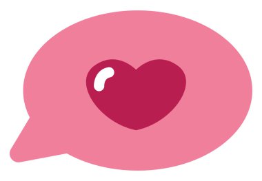 Aşk metin kutusu, illüstrasyon, beyaz arkaplan üzerindeki vektör.