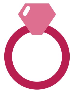 Pembe alyans, illüstrasyon, beyaz arkaplanda vektör..