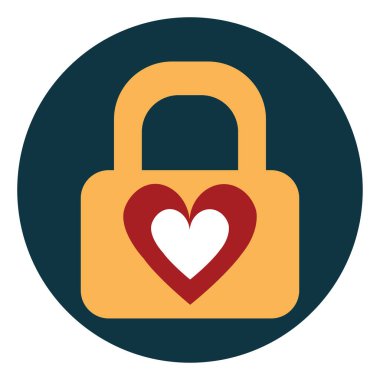 Kalbi, illüstrasyonu ve beyaz arkaplanı olan sarı madalyon..