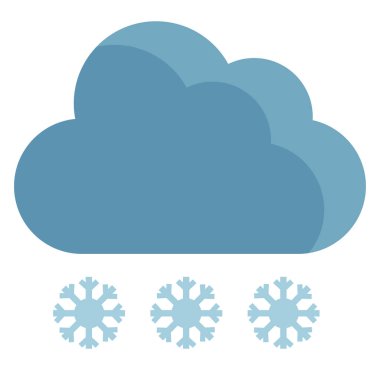 Karlı bulut, illüstrasyon, beyaz arkaplanda vektör.