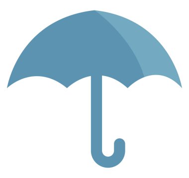 Mavi şemsiye, illüstrasyon, beyaz arkaplanda vektör.