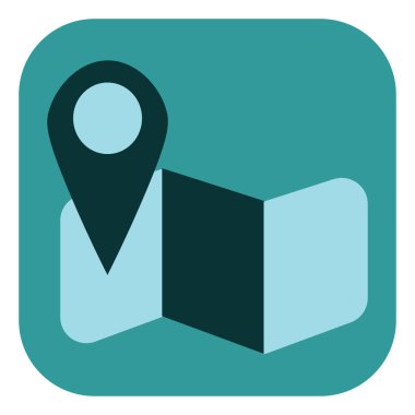 Navigasyon kartı, illüstrasyon, beyaz arkaplan üzerindeki vektör.