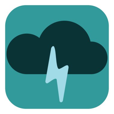 Gök gürültülü bulut, illüstrasyon, beyaz arkaplanda vektör.