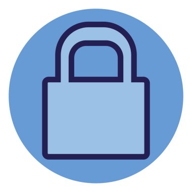 Bilgisayar kilidi, illüstrasyon, beyaz arkaplan üzerindeki vektör.