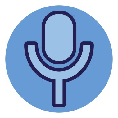 Bilgisayar mikrofonu, illüstrasyon, beyaz arkaplan üzerindeki vektör.