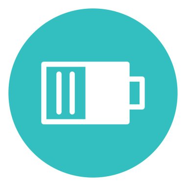 Beyaz arkaplanda tam pil, illüstrasyon, vektör.