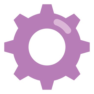 Mor dişli, illüstrasyon, beyaz arkaplandaki vektör.