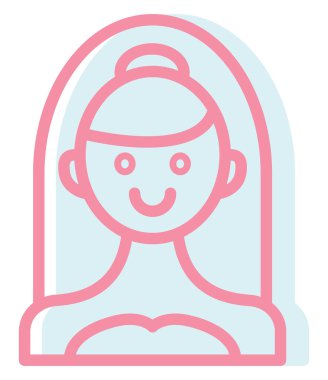 Gelinlik içinde gelin, resimleme, beyaz arka planda vektör.