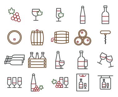 Beyaz zemin üzerinde eski şaraphane, illüstrasyon, vektör.