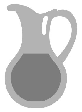 Bir sürahi şarap, illüstrasyon, beyaz arka planda vektör..