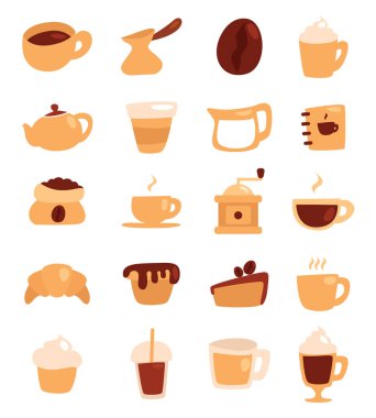 Kahve dükkanı, illüstrasyon, beyaz arka planda vektör..