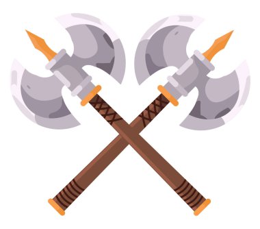 Vikingler balta, illüstrasyon, beyaz arka planda vektör