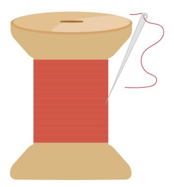 Kırmızı bobbin, illüstrasyon, beyaz arkaplan üzerindeki vektör