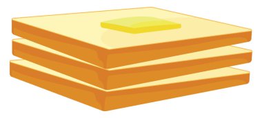 Tereyağlı ekmek, illüstrasyon, beyaz arkaplanda vektör