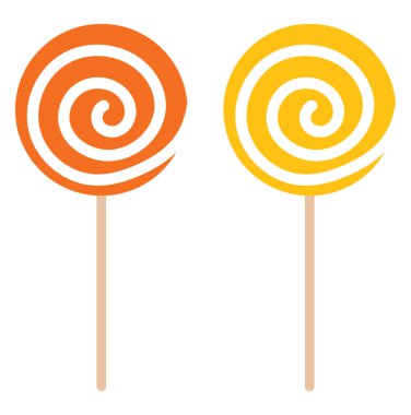 Beyaz arkaplanda iki lolipop, illüstrasyon, vektör.